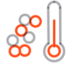 Thermometer with cells icon